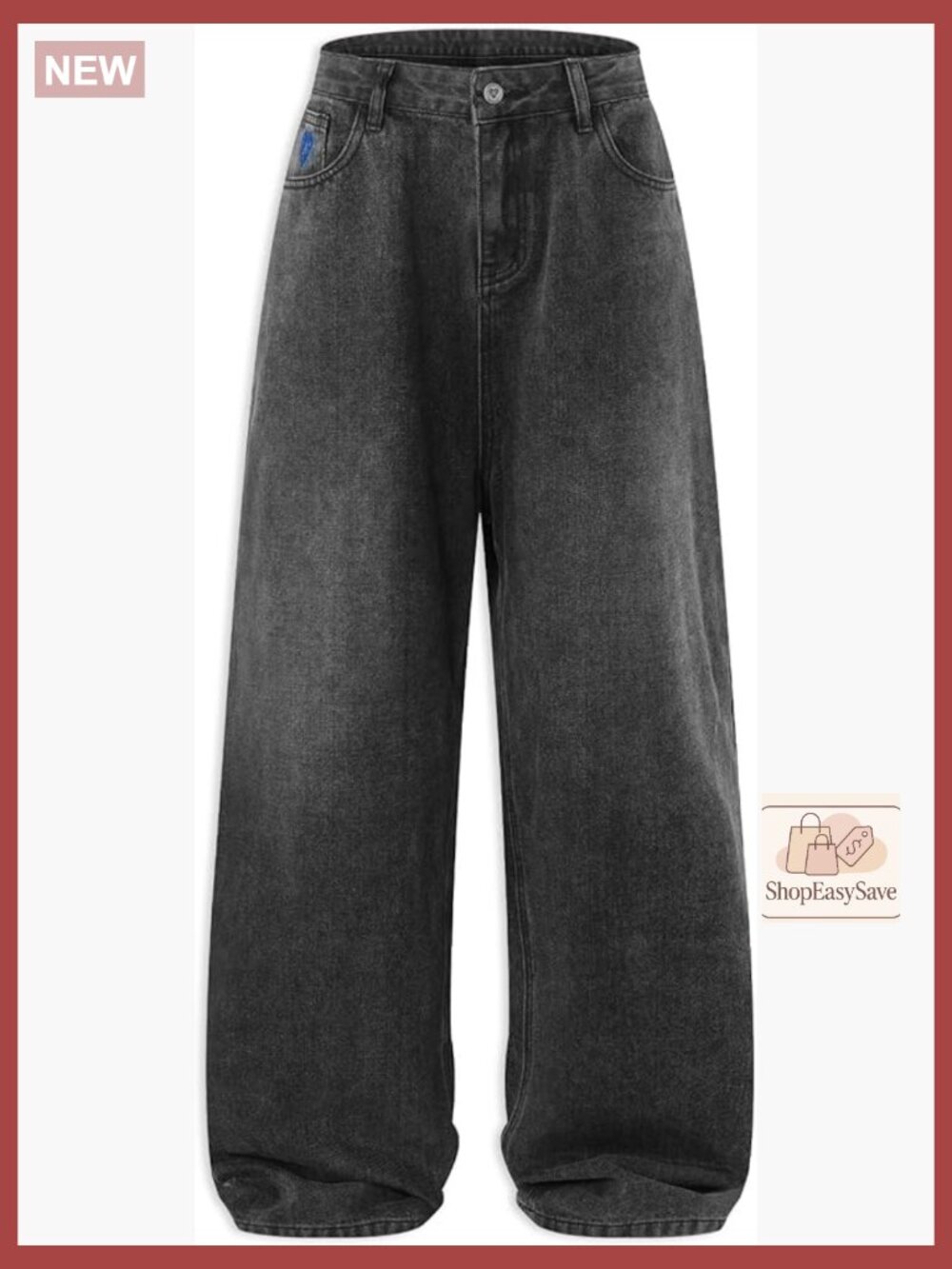 Wide Leg Jeans High Waisted Straight Leg Casual Loose Washed Y2K Baggy Denim